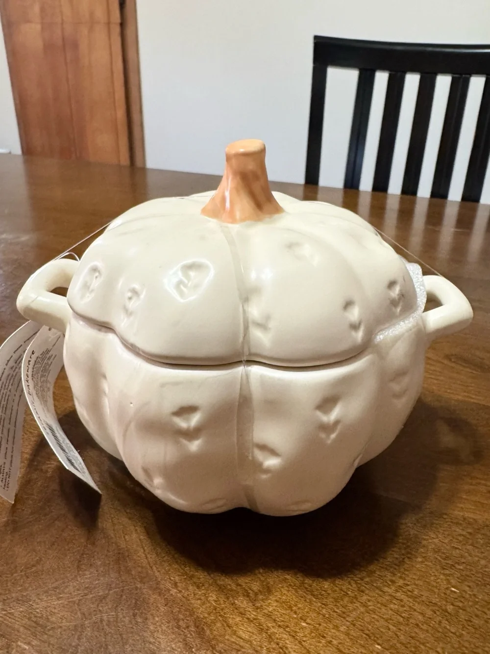 Target Bullseye Fall 2026 White Ceramic Pumpkin Casserole Baking Dish with Lid